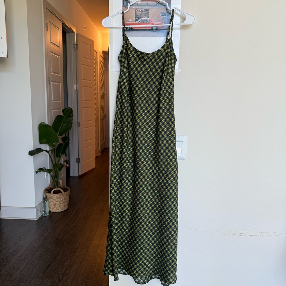 Levi's Green and White Sleeveless Maxi Sundress